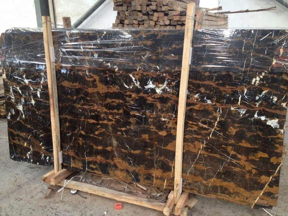 Black and Gold marble slab from pakistan