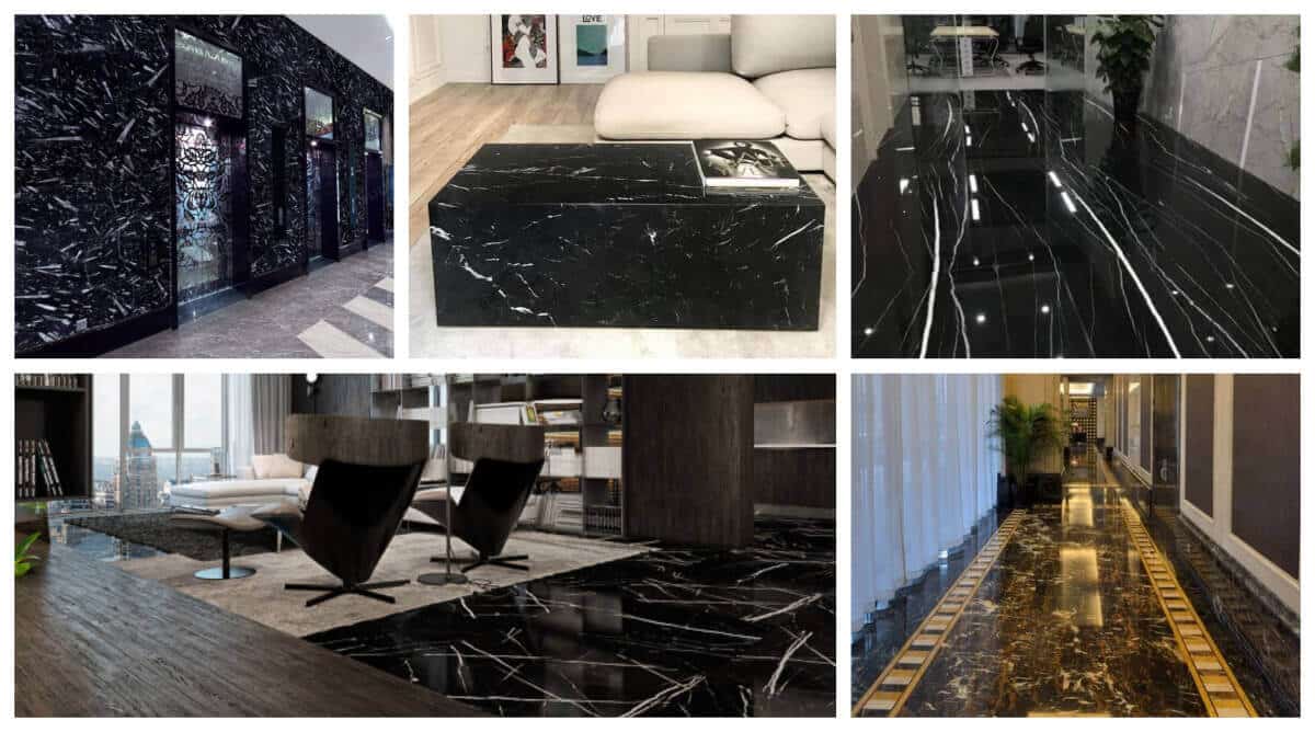 7 Types of Black Marble for Countertops, Floors and Claddings